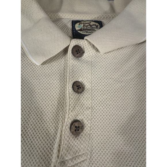 Tommy Bahama Polo Shirt Mens XL Beige Tan Cotton Short Sleeve Casual Classic - Picture 3 of 10